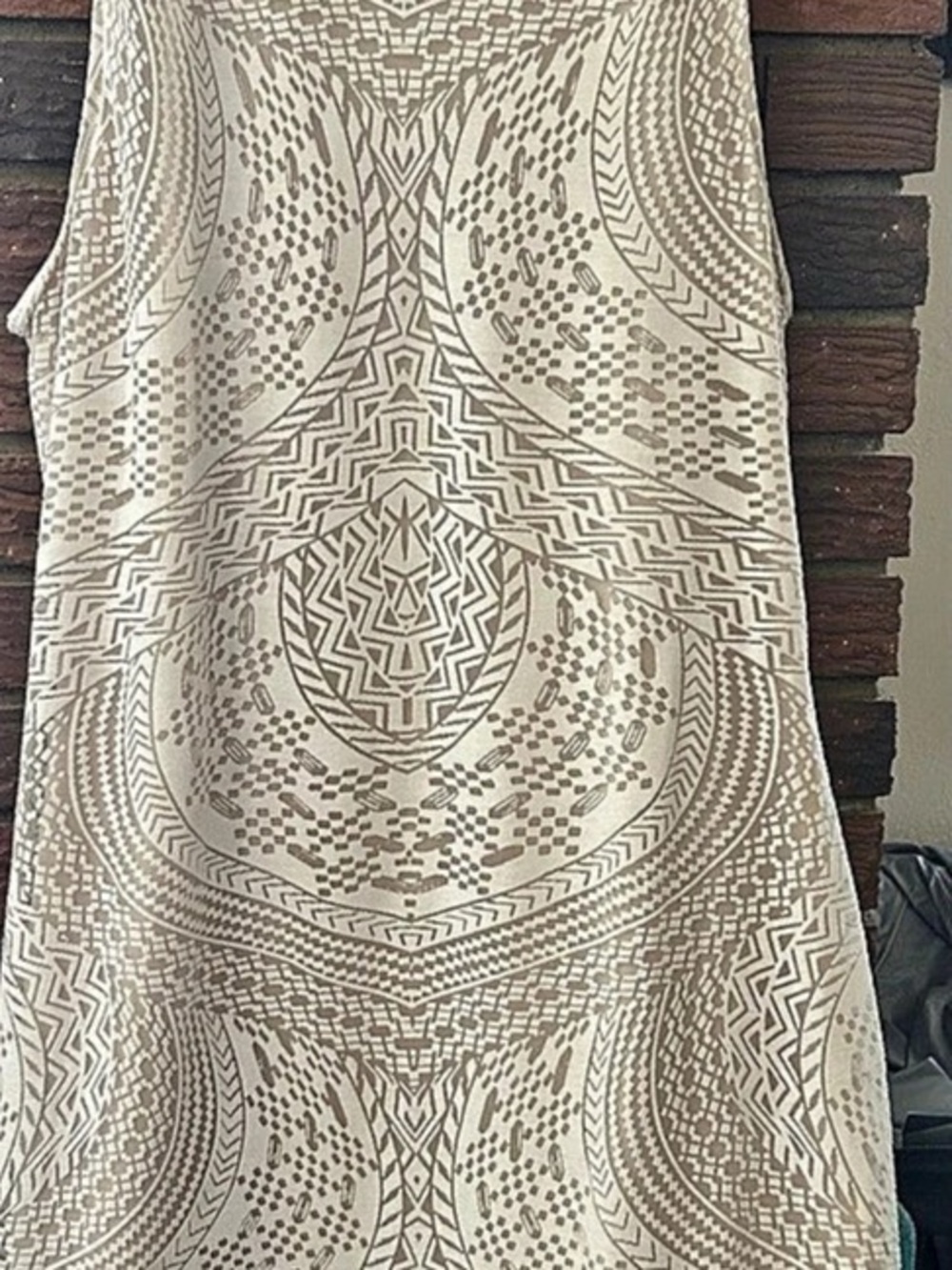 Belle Sky Geometric Mini Dress in Cream Size XL Like New